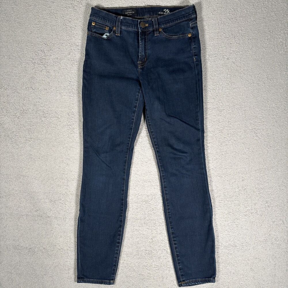 J Crew Toothpick Jeans Womens Size 28 Fit 28x26 Dark Wash Skinny Jeans Dark Wash